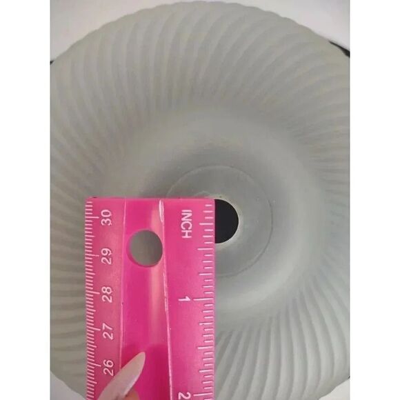 Vintage 8.5" Frosted Glass Ribbed Swirl Ceiling Light Shade - Picture 9 of 14